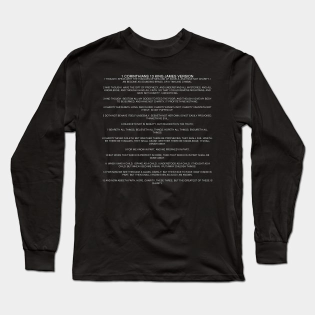 1 Corinthians 13 Bible Verses Quotes New King James Version Long Sleeve T-Shirt by Holy Bible Verses